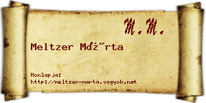 Meltzer Márta névjegykártya